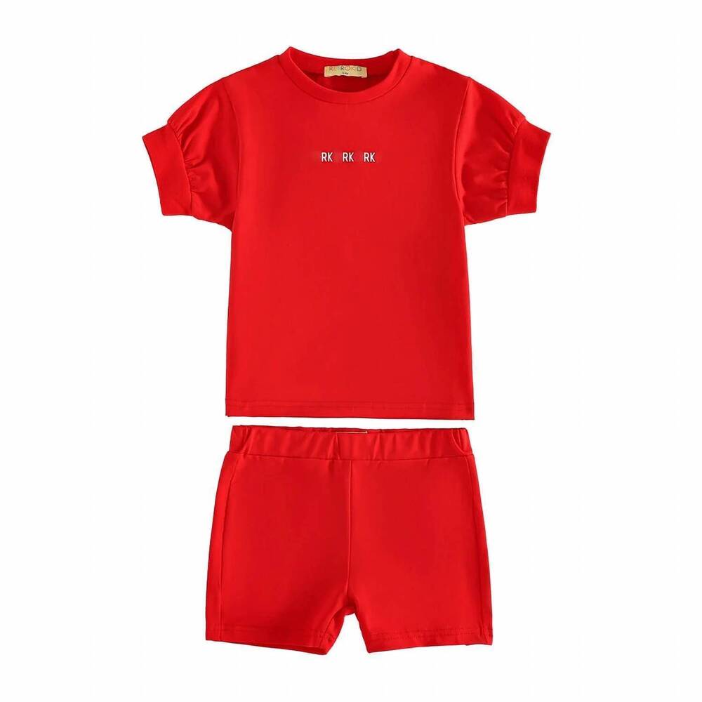 NEW RETROKID girls hollis logo tee set in red